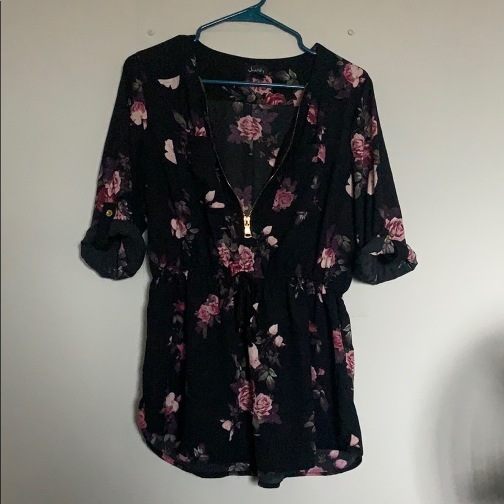 front zip blouse